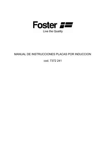 Manual de instrucciones - Foster S.p.A.