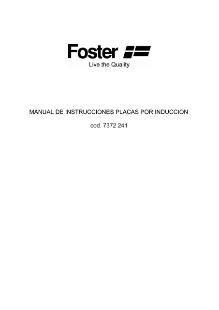 Manual de instrucciones - Foster S.p.A.