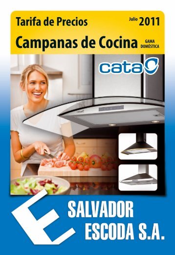 Tarifa Campanas de Cocina CATA - Salvador Escoda SA