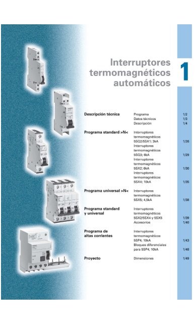 Interruptores termomagnéticos automáticos - Siemens