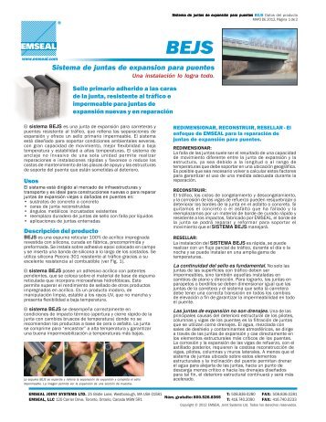 Resumen del producto (.pdf) - Emseal Joint Systems, Ltd