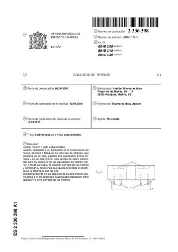 Informe del estado de la técnica - Ladrillo Autocentrable