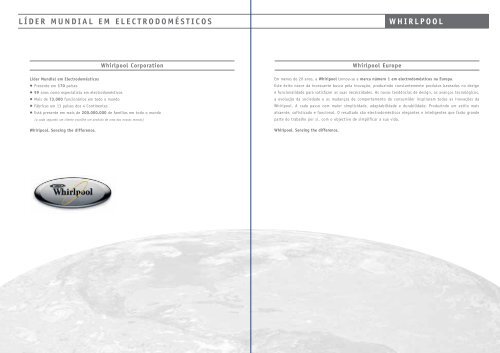 Catálogo Whirlpool - Faça as suas encomendas On-Line. A Electro