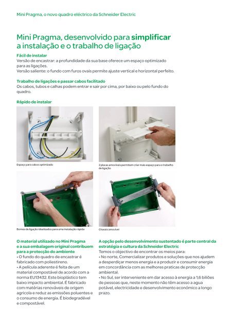 Novo quadro eléctrico Mini Pragma - Schneider Electric