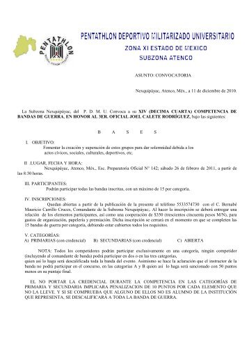 CONVOCATORIA Nexquipáyac, Atenco, Méx., a 11 de ... - PDMU