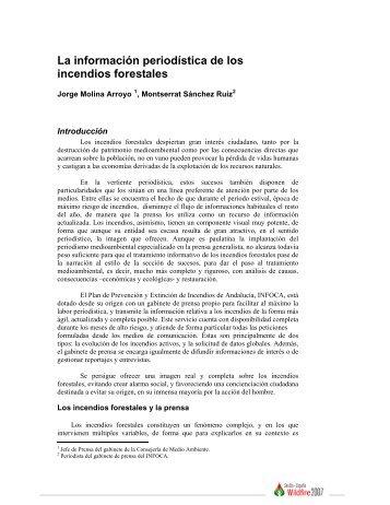 La información periodística de los incendios forestales