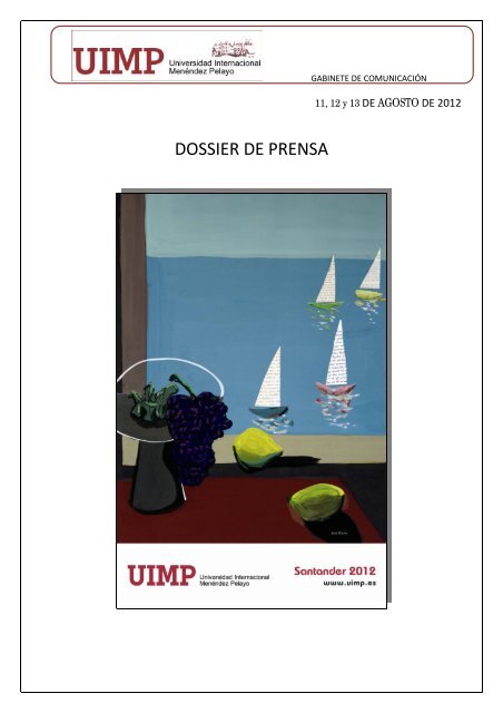 DOSSIER DE PRENSA - Universidad Internacional Menéndez Pelayo