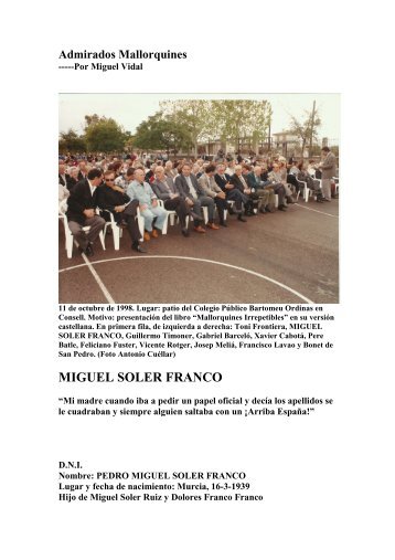 PEDRO MIGUEL SOLER FRANCO - miguel vidal