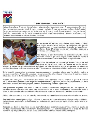 Opción por la Coeducación - Colegio Trener