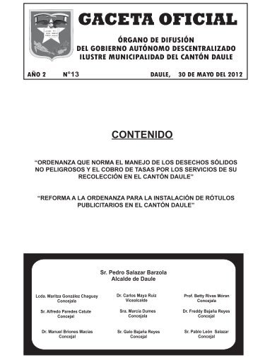 Gaceta Oficial #13 Mayo 30/2012