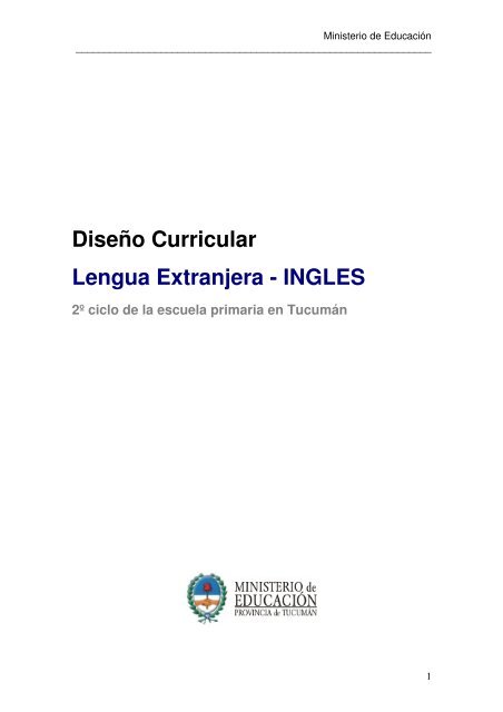 Diseño Curricular Lengua Extranjera - INGLES - Observatorio ...