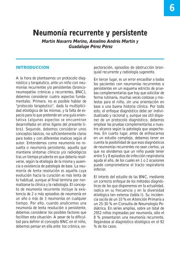Neumonía recurrente y persistente - Asociación Española de Pediatría