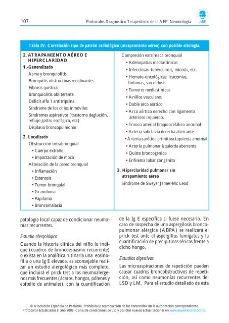 Neumonía recurrente y persistente - Asociación Española de Pediatría