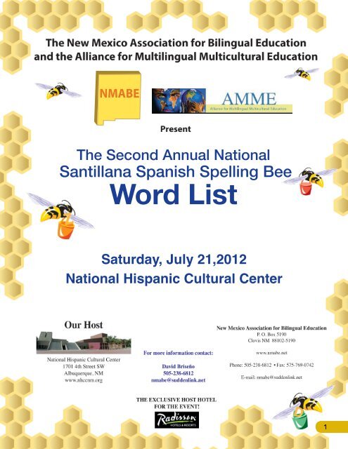 Word List - 2013 National Spanish Spelling Bee