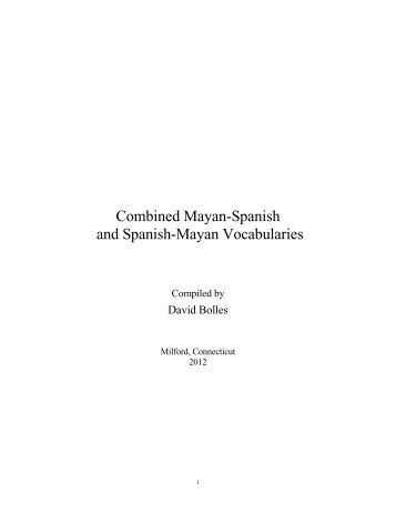 Combined Mayan-Spanish and Spanish-Mayan Vocabularies