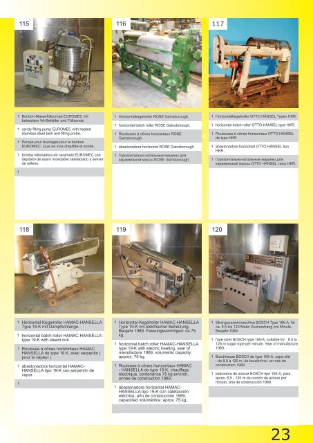 Gebrauchtmaschinen - SECOND Katalog 2012