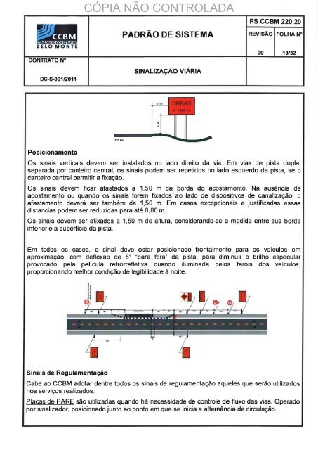 Plano de sinalização viária e fluvial para a etapa de implantação