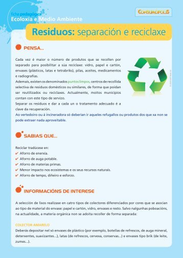 Residuos: separación e reciclaxe