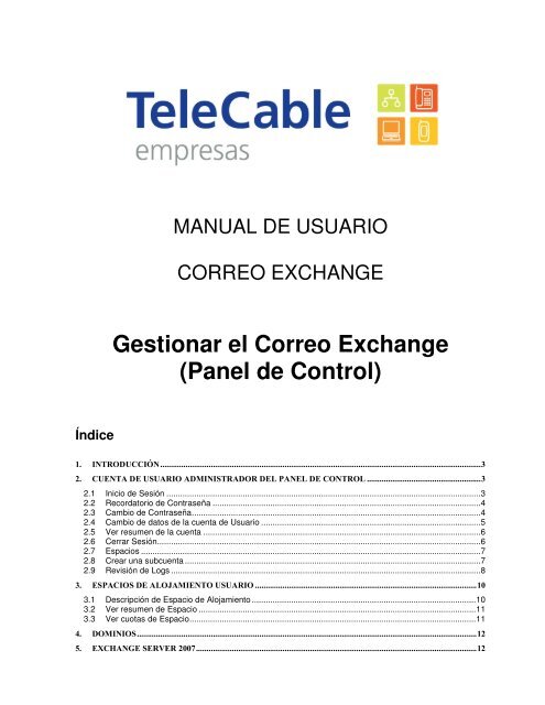 Gestionar el Correo Exchange (Panel de Control) - Telecable