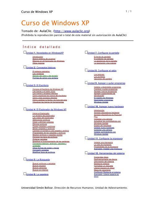 Curso de Windows XP