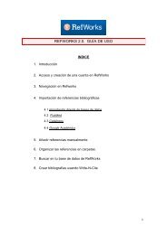 refworks 2.0. guía de uso - Biblioteca y Archivo de la Universidad ...