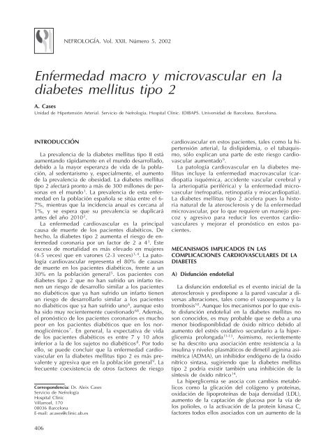 Enfermedad macro y microvascular en la diabetes mellitus tipo 2