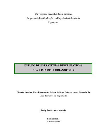 estudo de estratégias bioclimáticas no clima de florianópolis