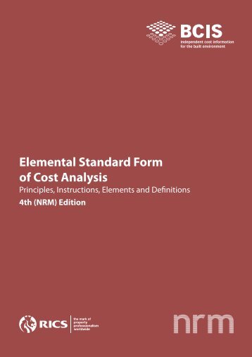 BCIS Elemental Standard Form of Cost Analysis (SFCA) - RICS
