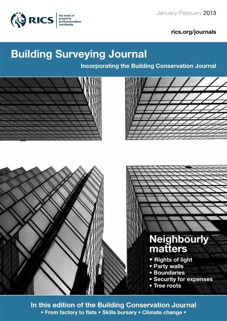 Building Surveying Journal January February 2013 Rics