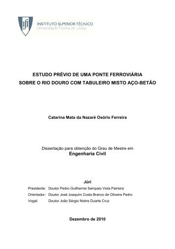 ESTUDO PRÉVIO DE UMA PONTE FERROVIÁRIA SOBRE O RIO ...