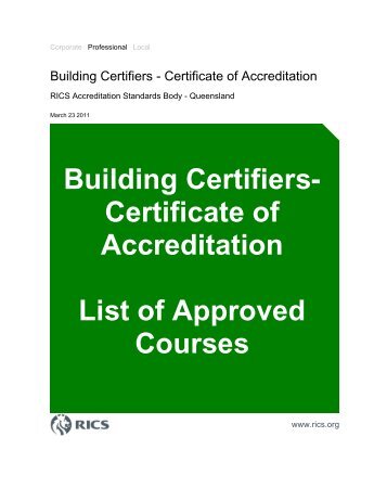 RICS Accreditation Standards Body Queensland List of RICS ...