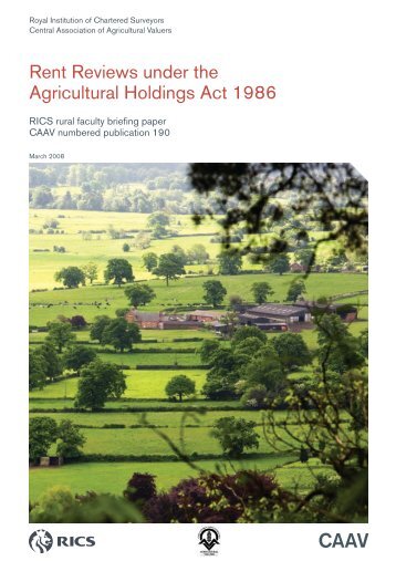 Rent Reviews under the Agricultural Holdings Act 1986 - RICS