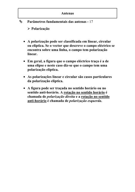 Antenas Parâmetros fundamentais das antenas - 1 Diagrama de ...