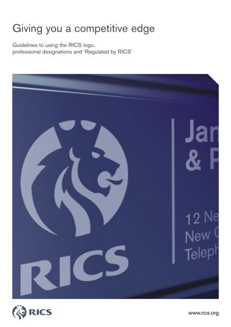 RICS Member Brand Guidelines - Giving you a competitive edge