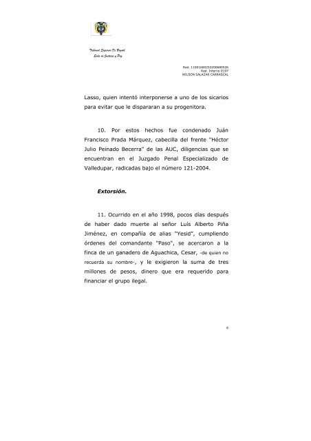 Sentencia de Primera Instancia de alias El Loro - Fiscalía General ...