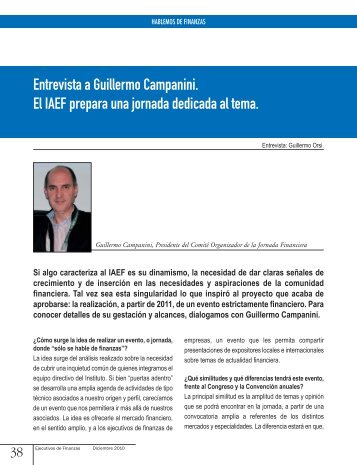 Entrevista a Guillermo Campanini. - IAEF