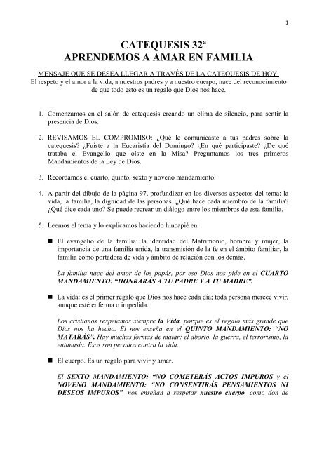 Tema 32: Aprendemos a amar en familia. - La Columna de Carlos