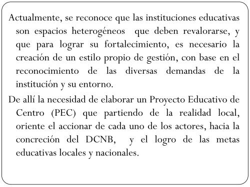 PROYECTO EDUCATIVO DE CENTRO (PEC)