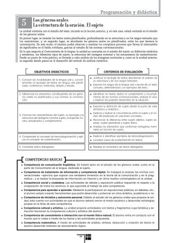 Los géneros orales La estructura de la oración. El ... - SOLUTIONSY