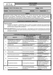 PLANO DE ENSINO CURSO DIREITO Disciplina DIREITO ...