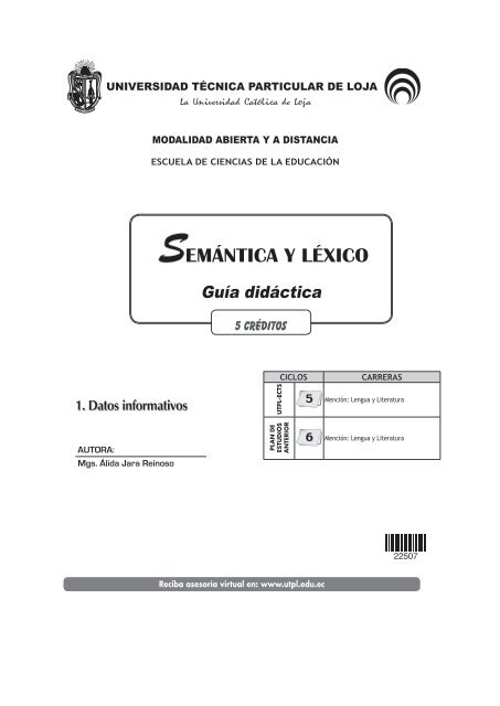 SEMANTICA Y LEXICO - Universidad Técnica Particular de Loja