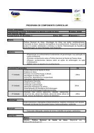 PROGRAMA DE COMPONENTE CURRICULAR ... - Portal CESED