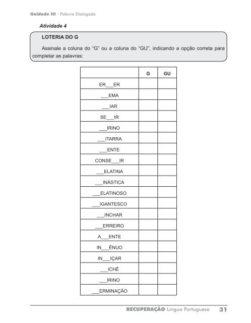 Unidade III - Palavra Dialogada - Aluno - Secretaria Municipal de ...