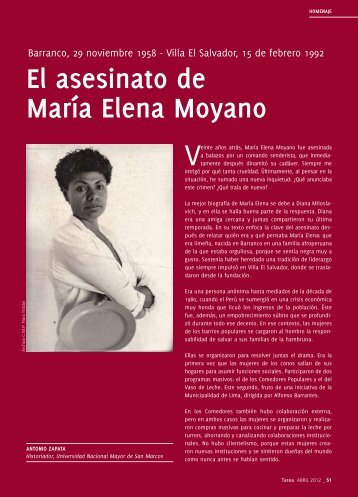 el asesinato de María elena Moyano - Tarea