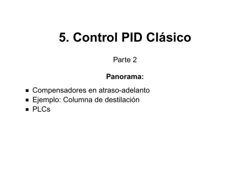 5. Control PID Clásico