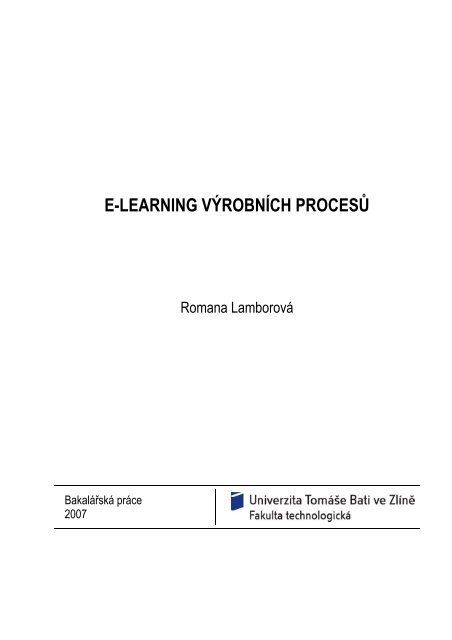 e-learning výrobních procesů - DSpace UTB