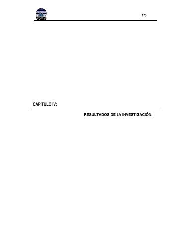 CAPITULO IV: RESULTADOS DE LA INVESTIGACIÓN: - URBE