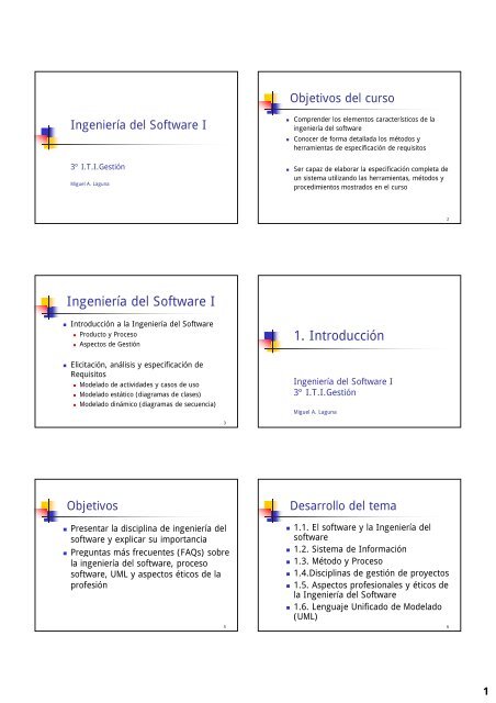 Ingeniería del Software I 1. Introducción