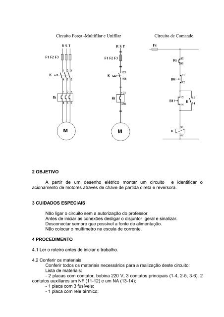 Laboratorio 2 Partida Direta e Reversora - Wiki do IF-SC