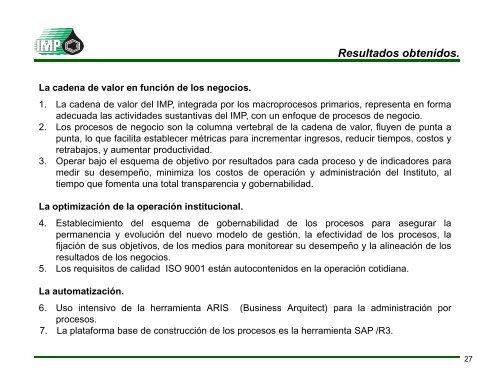 Información relevante - Instituto Mexicano del Petróleo